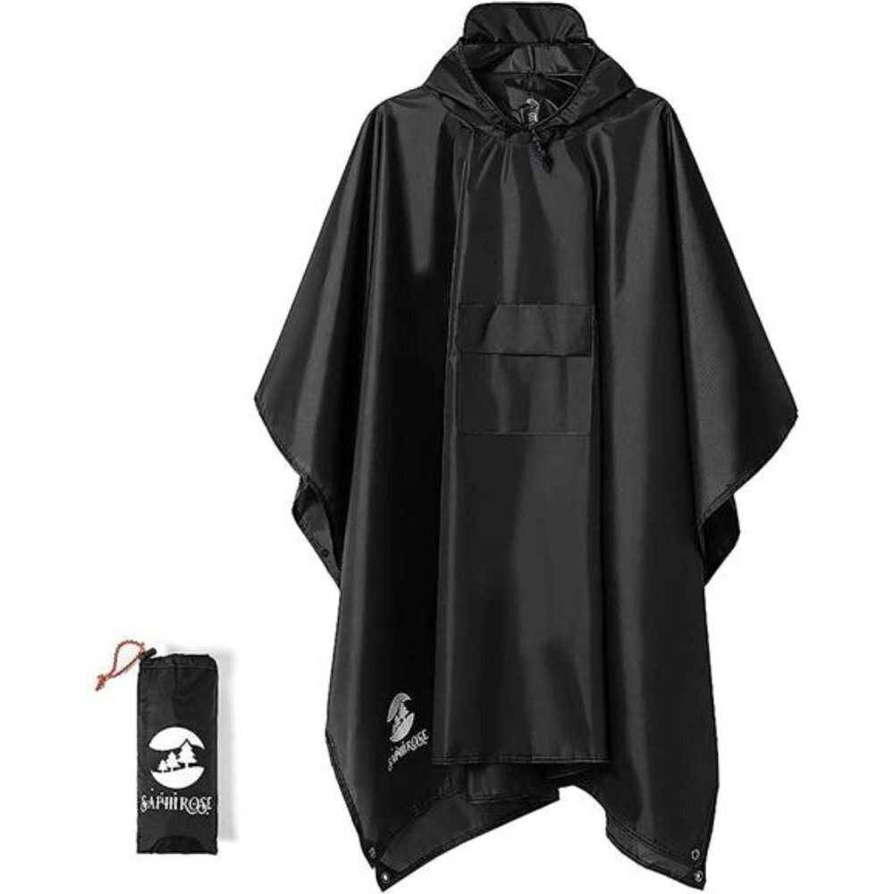 Waterproof Hooded Rain Poncho for Adults Men Women